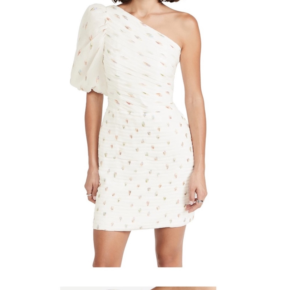 Shoshanna White One Sleeve Dress
